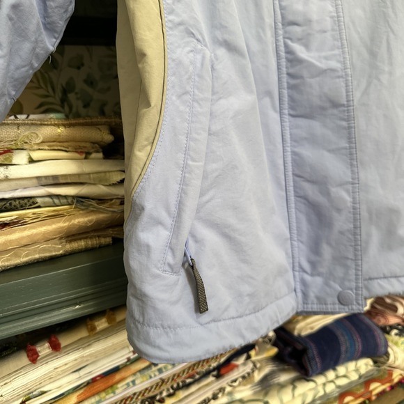 Columbia Womens Bugaboo Jacket M Light Blue Gray Pockets Full Zip Drawstring - Picture 7 of 13